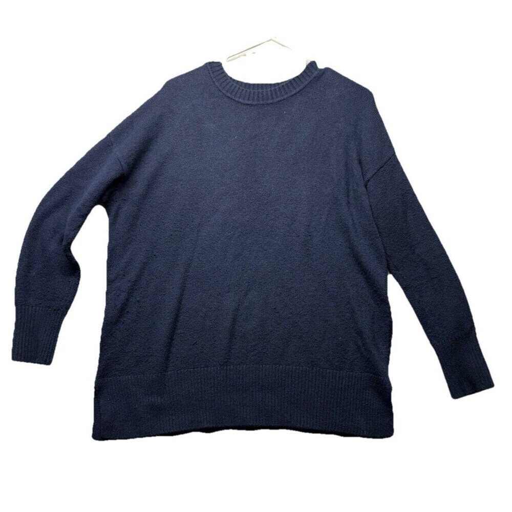 Ann Taylor LOFT Sweater Womens Medium Navy Blue Oversized Tunic Cozy Preppy